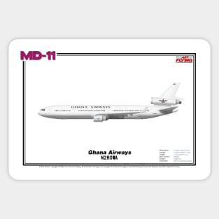 McDonnell Douglas MD-11 - Ghana Airways (Art Print) Sticker